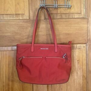 Michael Kors Kempton Flame Red MD  Pocket Tote Bag
